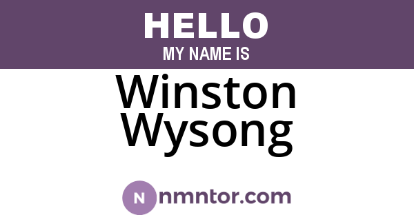 Winston Wysong
