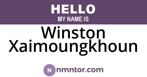 Winston Xaimoungkhoun
