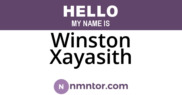 Winston Xayasith