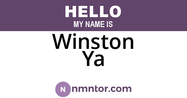 Winston Ya