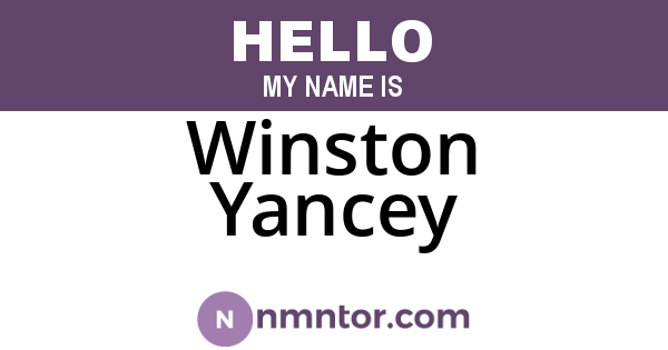 Winston Yancey