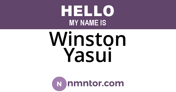 Winston Yasui