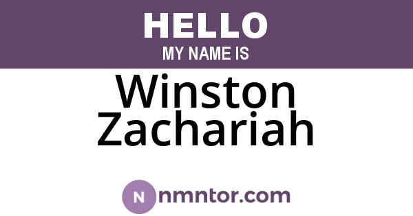 Winston Zachariah