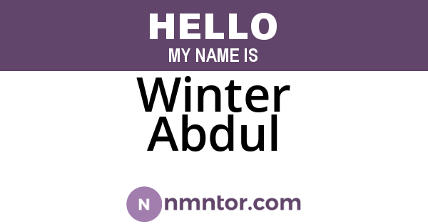 Winter Abdul