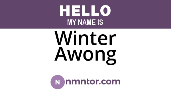 Winter Awong