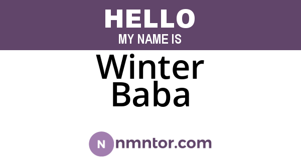 Winter Baba