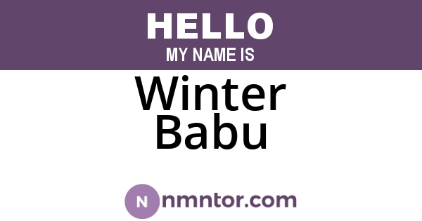 Winter Babu