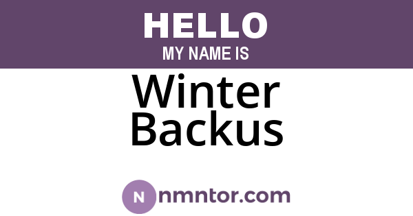 Winter Backus