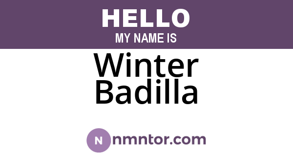 Winter Badilla