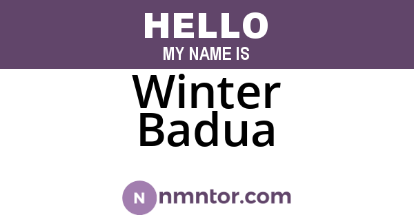 Winter Badua