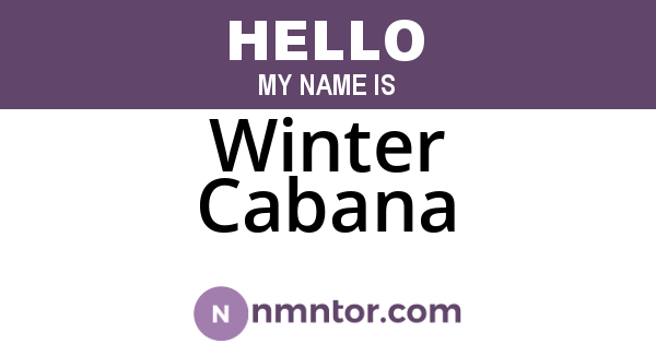 Winter Cabana