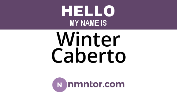 Winter Caberto