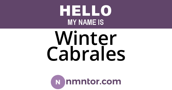 Winter Cabrales