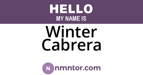 Winter Cabrera