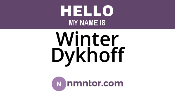 Winter Dykhoff