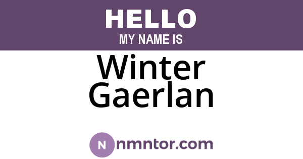 Winter Gaerlan