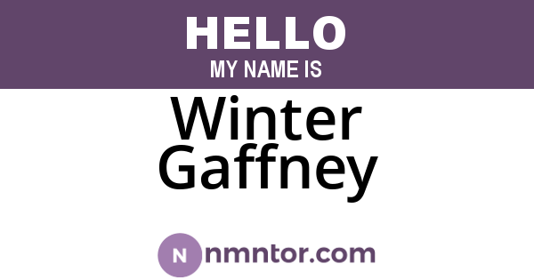 Winter Gaffney