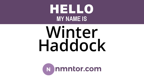 Winter Haddock