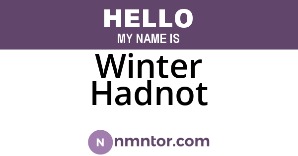 Winter Hadnot