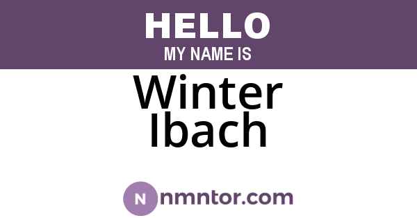 Winter Ibach