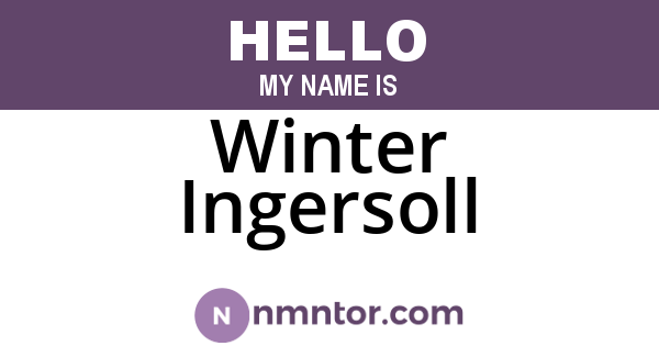Winter Ingersoll