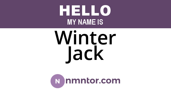Winter Jack