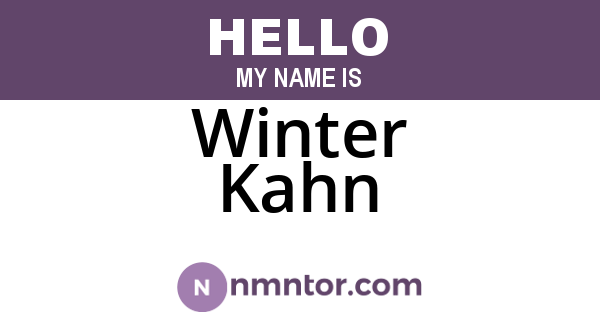 Winter Kahn