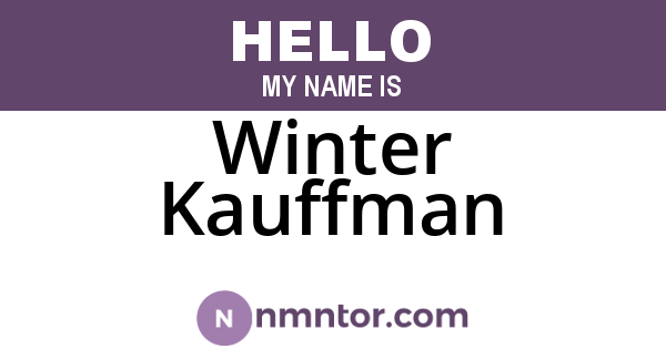 Winter Kauffman
