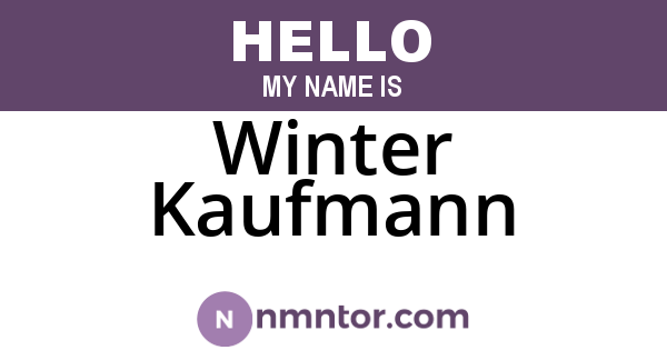 Winter Kaufmann