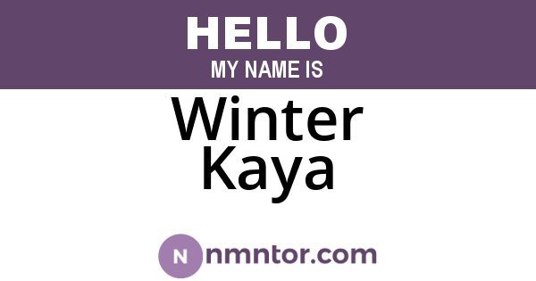 Winter Kaya