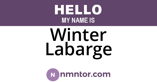 Winter Labarge