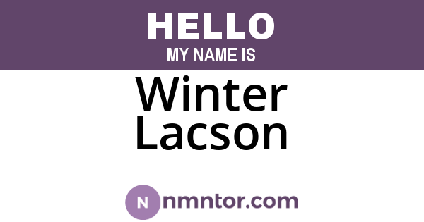 Winter Lacson