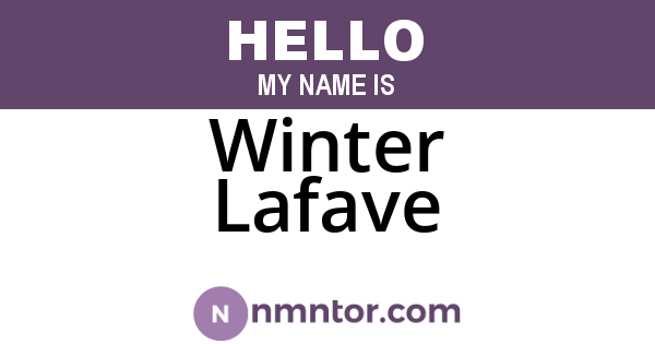 Winter Lafave