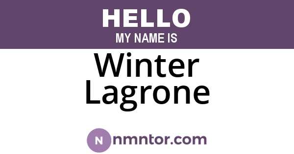 Winter Lagrone