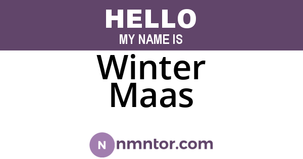 Winter Maas