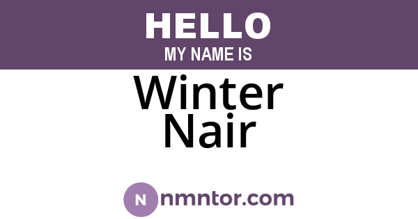 Winter Nair