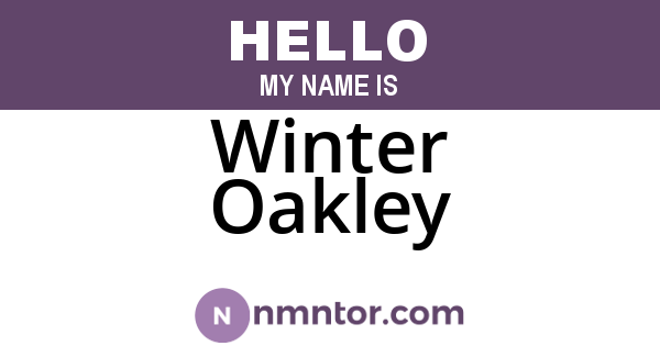 Winter Oakley