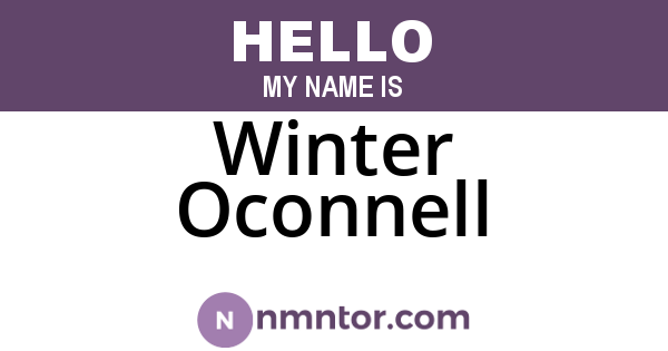 Winter Oconnell