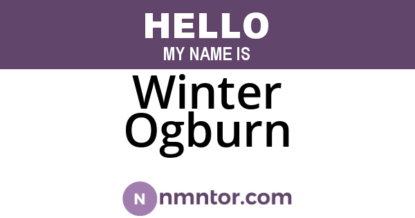 Winter Ogburn