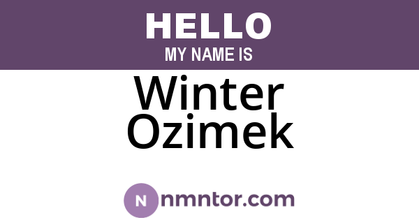 Winter Ozimek