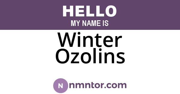 Winter Ozolins