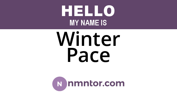 Winter Pace