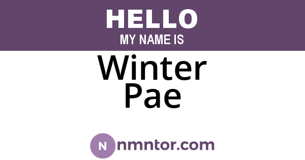Winter Pae