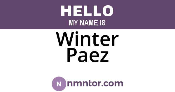 Winter Paez