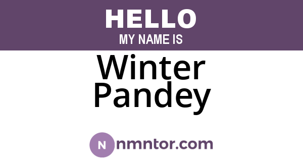 Winter Pandey