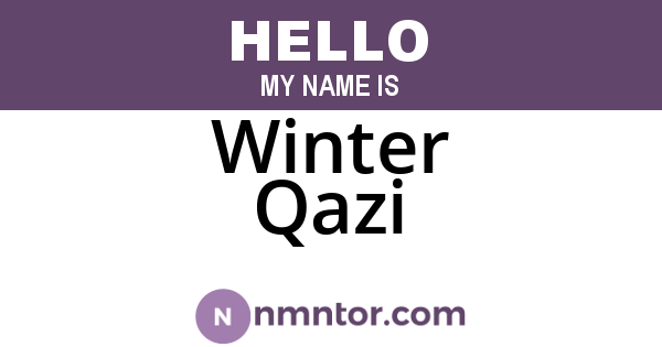 Winter Qazi