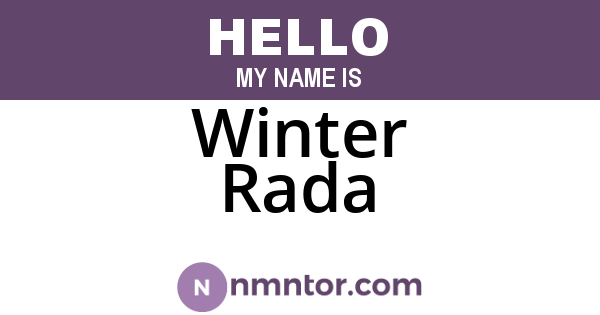 Winter Rada