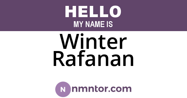 Winter Rafanan
