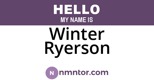 Winter Ryerson