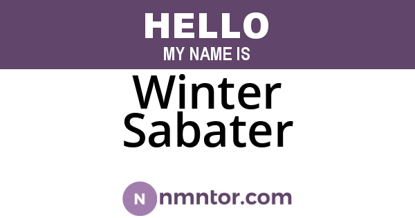 Winter Sabater